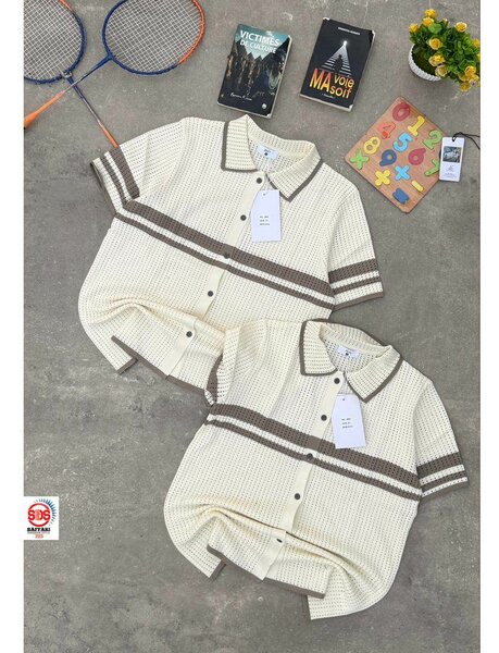 Chemise en maille à rayures
