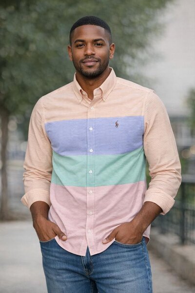 Chemise homme rayée pastel