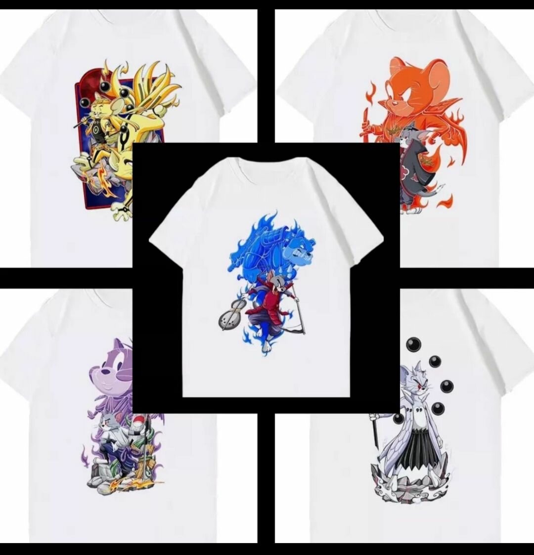 Футболки коллаборация Том и Джерри с Наруто