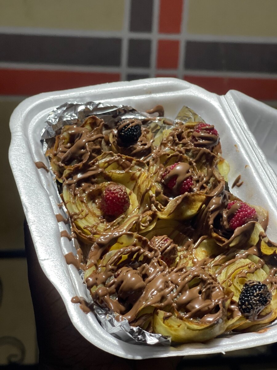 Rose de crêpes chocolat,haribo