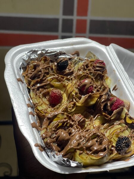 Rose de crêpes chocolat,haribo