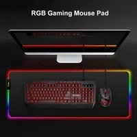RGB Gaming Mouse Pad Large (800×300×4mm) XXL Extended Led Mousepad with Non-Slip Rubber Base, Soft Computer Keyboard Pad,for , PC, Laptop, Desk - Black