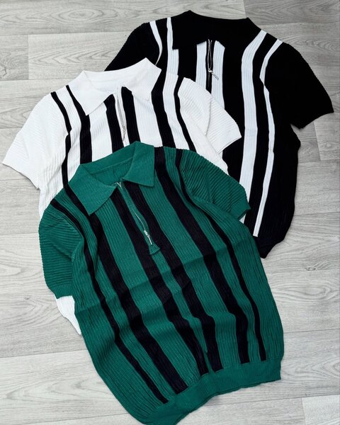 Polo en maille à rayures