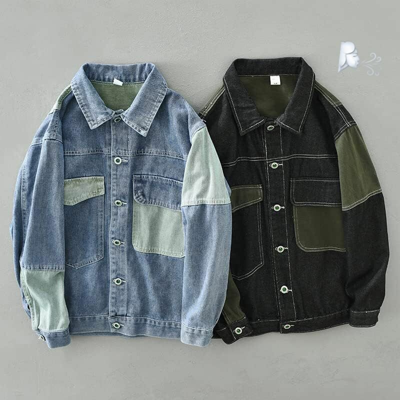 Veste en denim bicolore