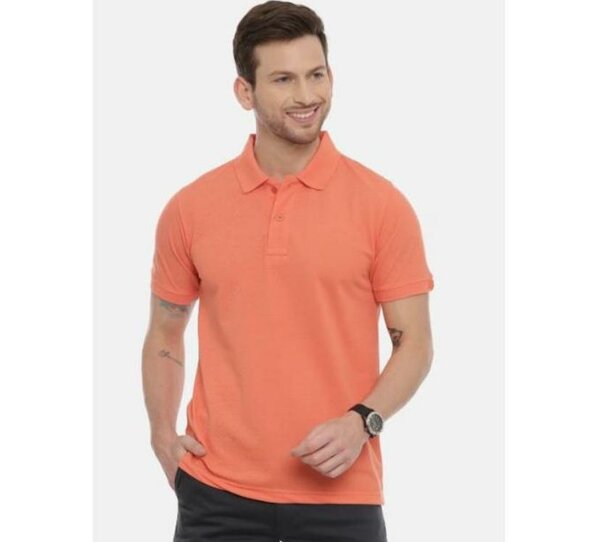 Polo homme orange classique