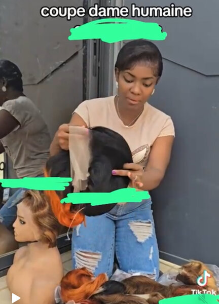 Perruque en cheveux humains