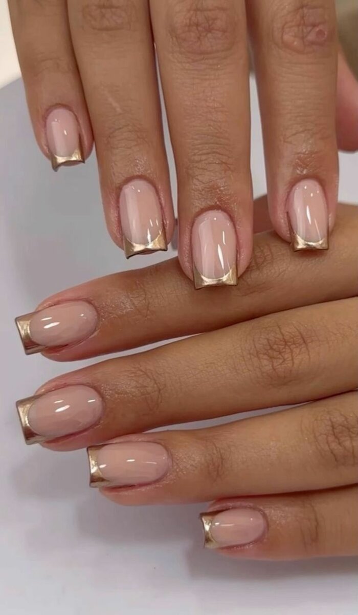 Press on nails nude doré