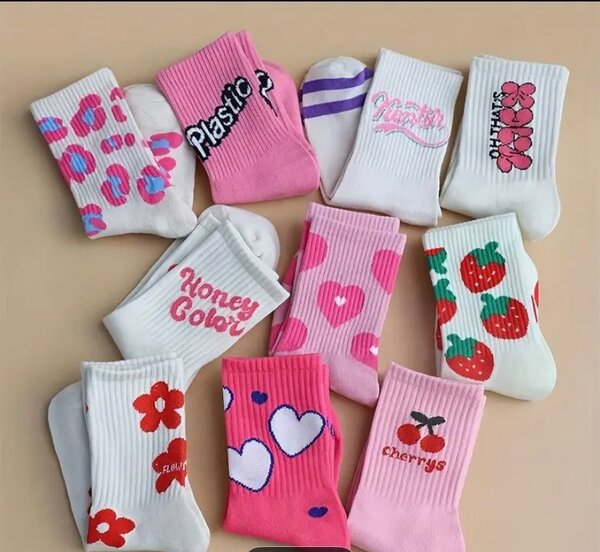 Chaussettes fantaisie coton colorées