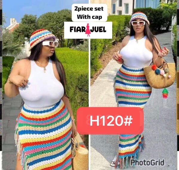 Ensemble coloré avec chapeau