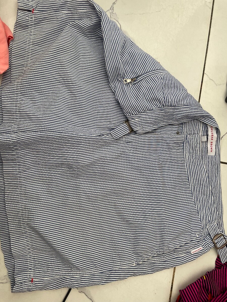 Short rayé bleu et blanc