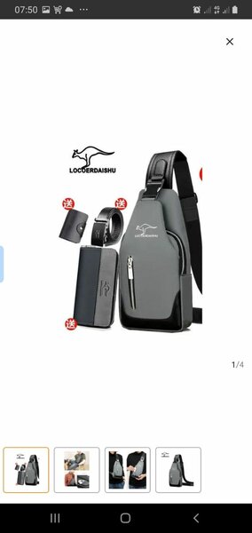 Sacoche bandoulière homme USB