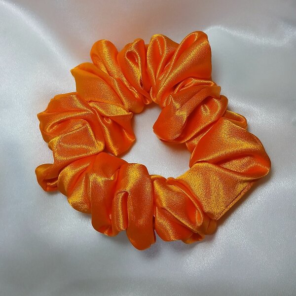 Chouchou satin orange vif (XL)