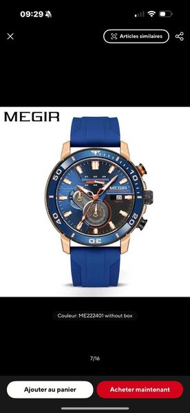Montre Chronographe Sport MEGIR