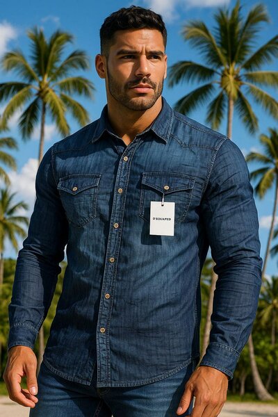Chemise en denim pour homme