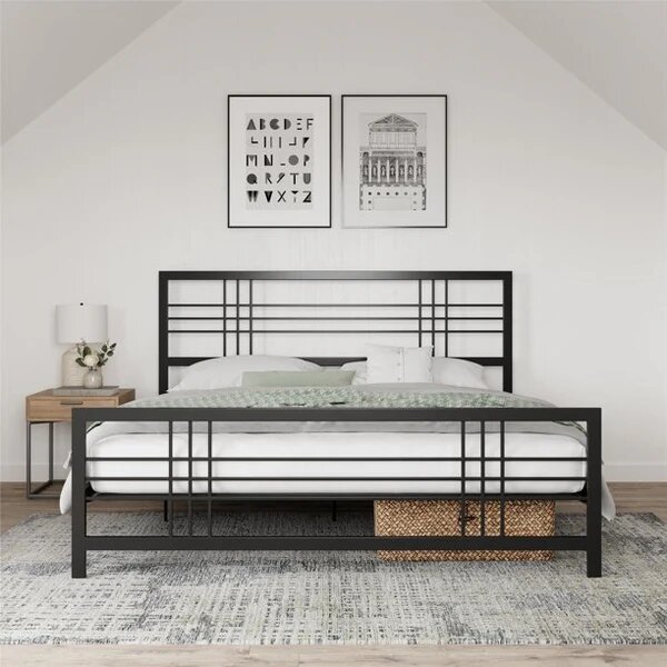 Metal/Iron black double bed