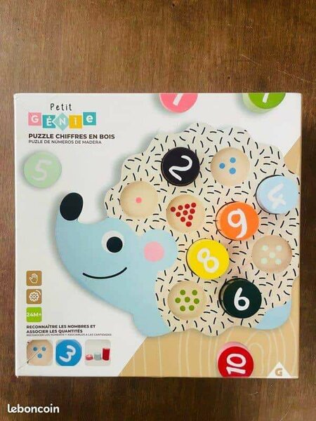 Puzzle éducatif hérisson bois