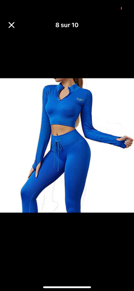 Ensemble de sport bleu femme