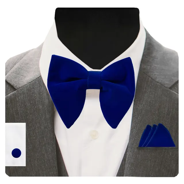 Nœud papillon velours bleu