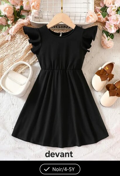Robe Fille Noire Élégante