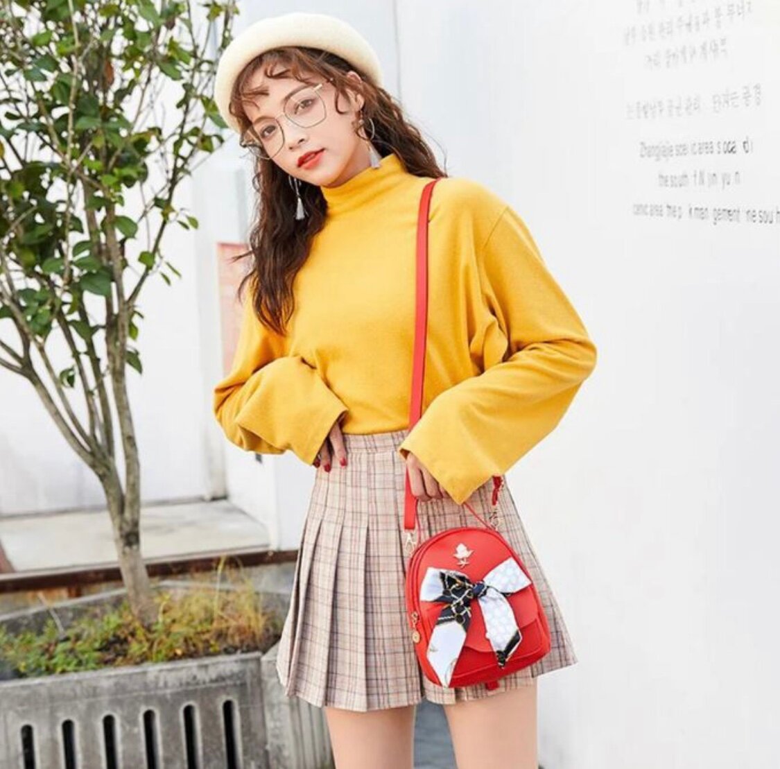 Sac à main rouge élégant femme