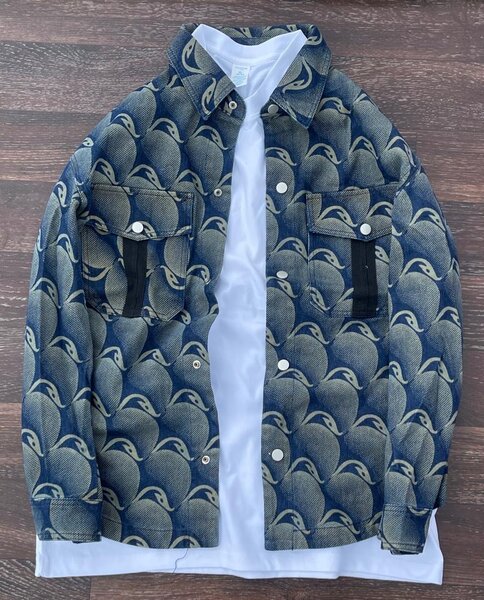 Veste en jean imprimée