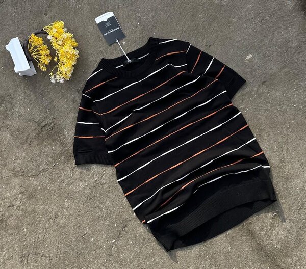 T-shirt rayée en coton homme