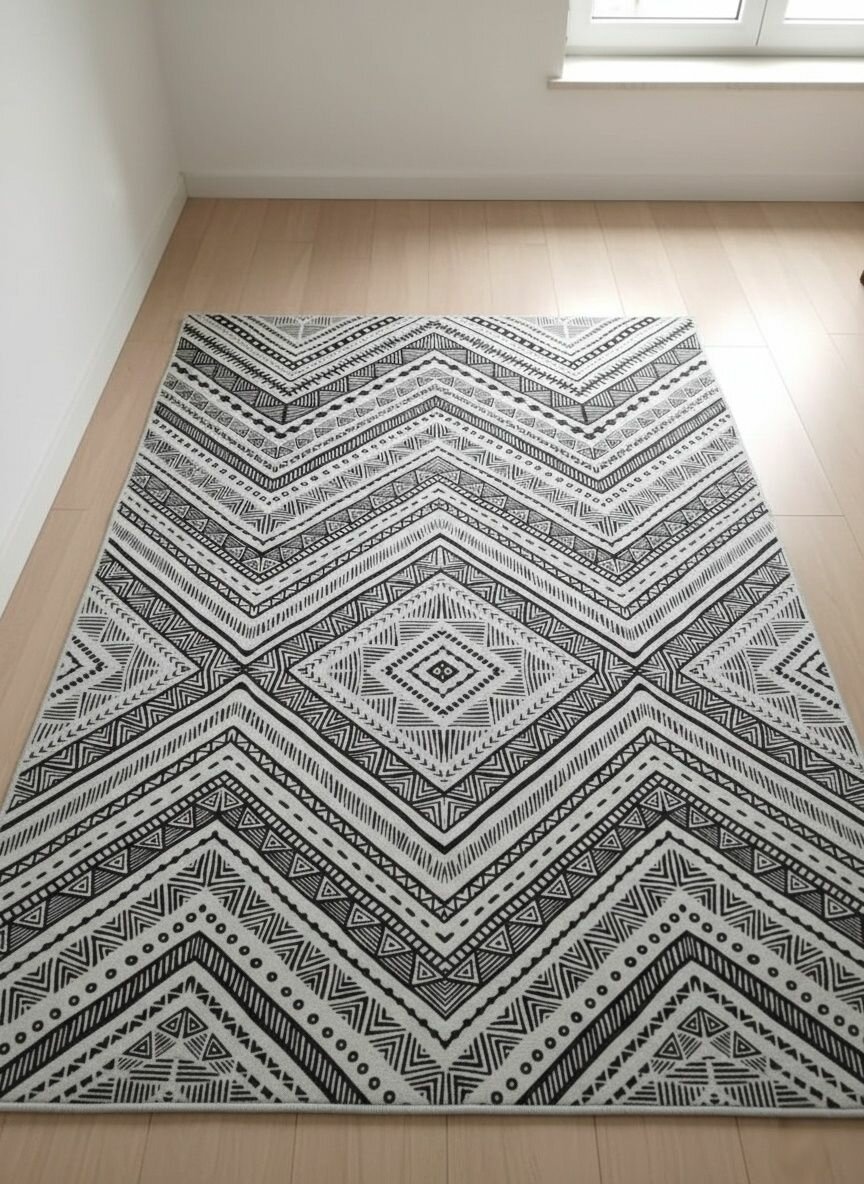 Tapis Boho Noir et Blanc