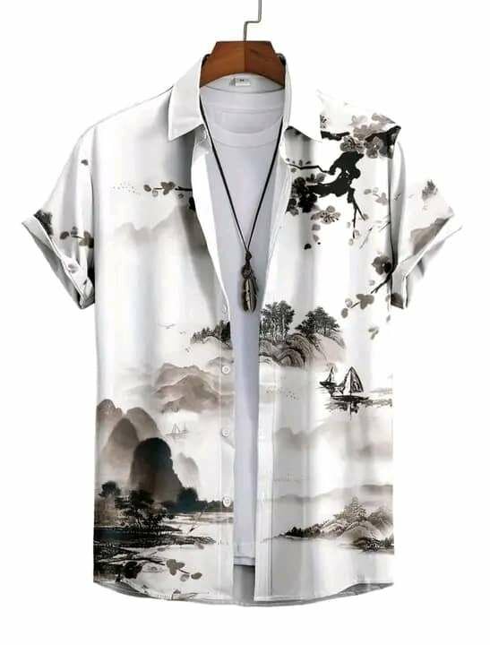 Chemise décontractée imprimée homme