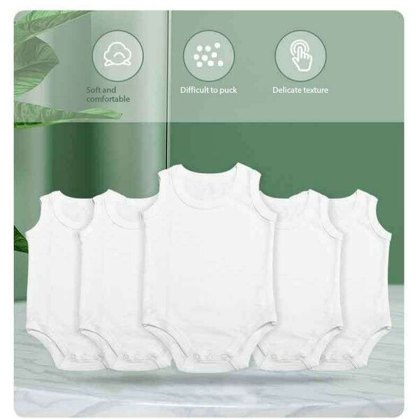 5 set pure white short sleeve rompers