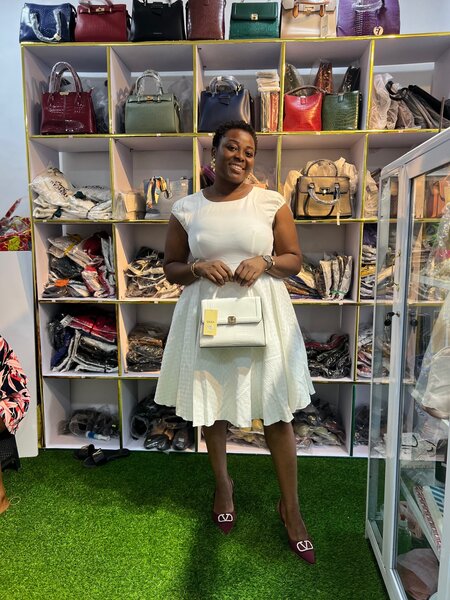 Luxury White Dress & Handbags