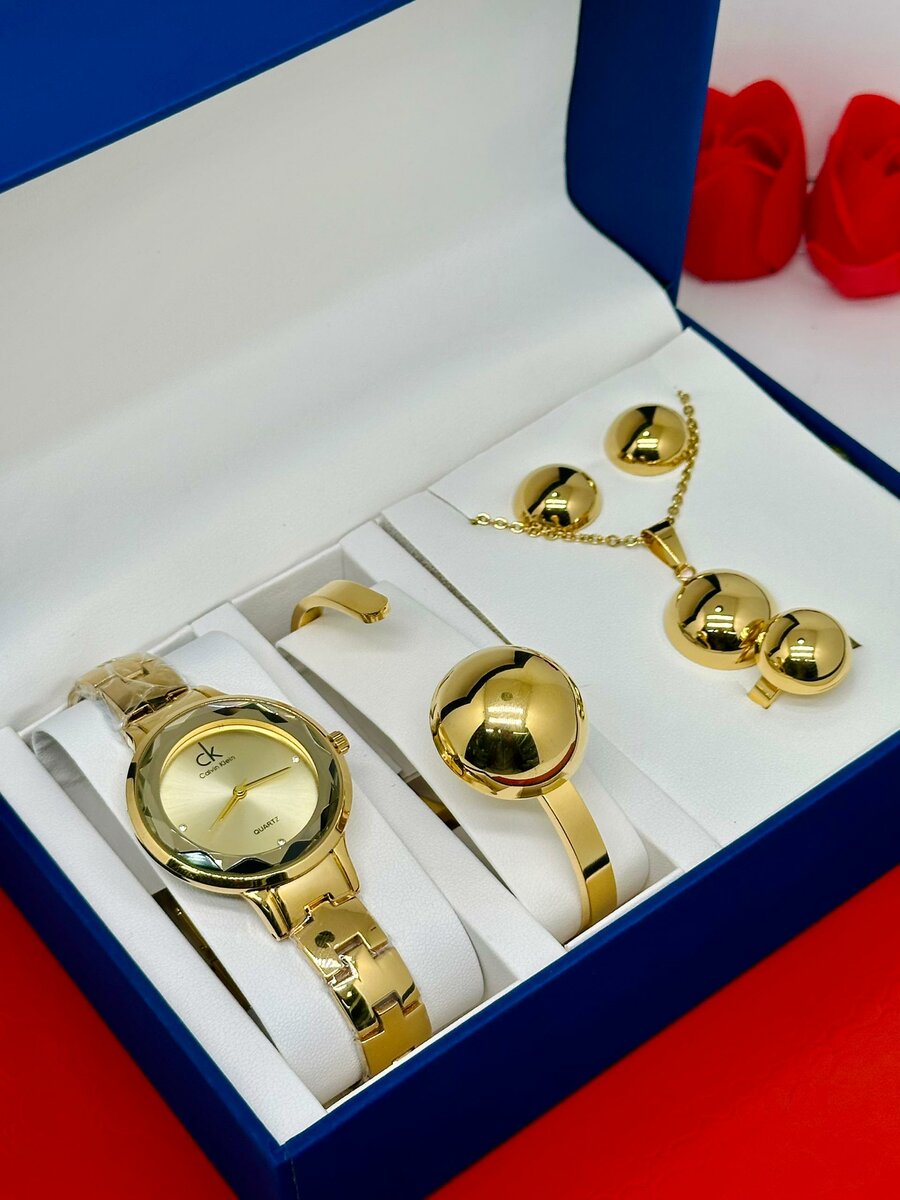 Élégant Coffret Cadeau Montre et Bijoux