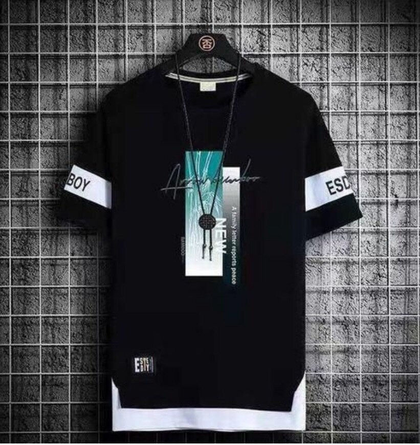 2 Pieces GreenBlack Men's Tshirt M5XL Large Size Shirt Cloth