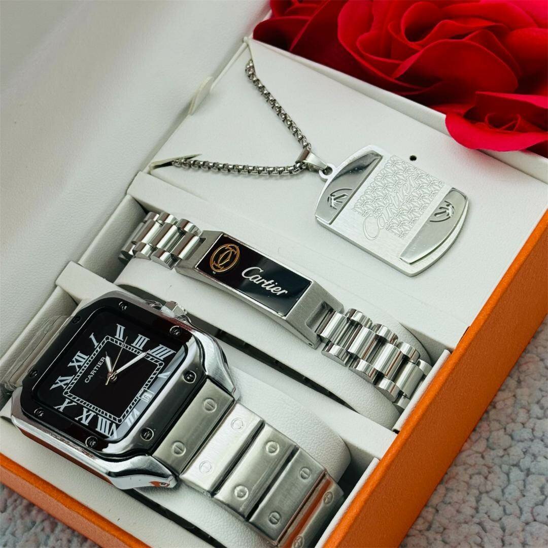 Montre homme avec bracelet et pendentif