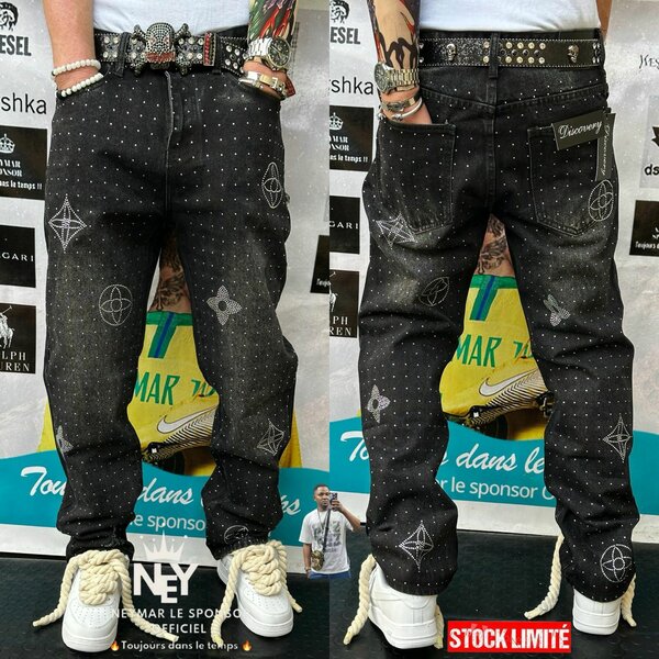 Jeans homme tendance avec strass