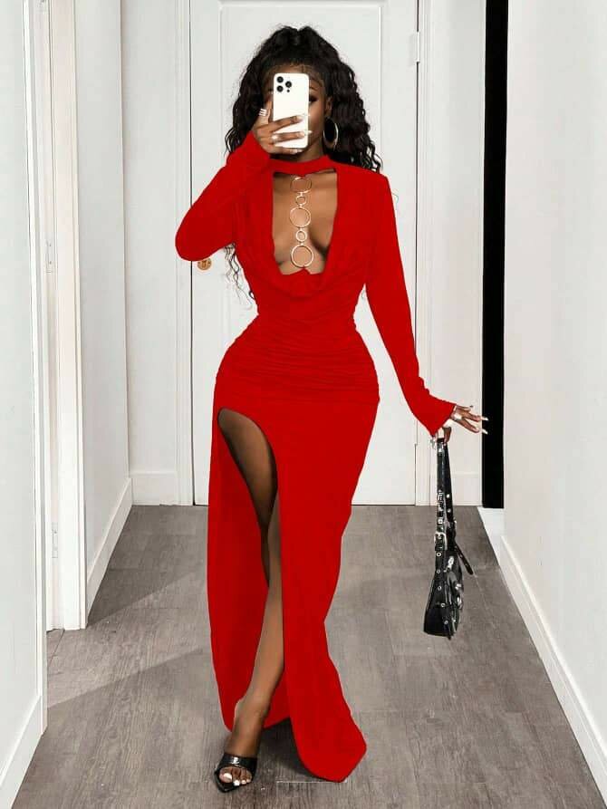 Robe Glamour Fendue Soirée