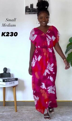 Maxi dress, fuchsia, floral print