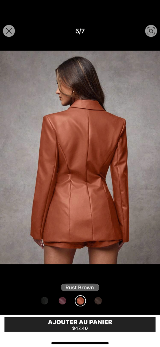 Veste Blazer Femme en Cuir