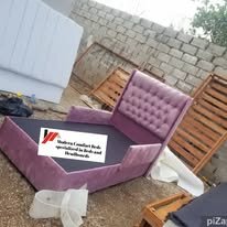 custom made bed with a high base