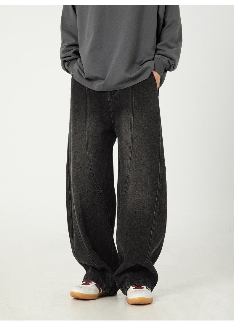 Свободные джинсы с эффектом по