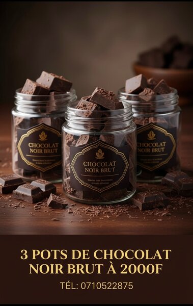Chocolat Noir Brut en Pots