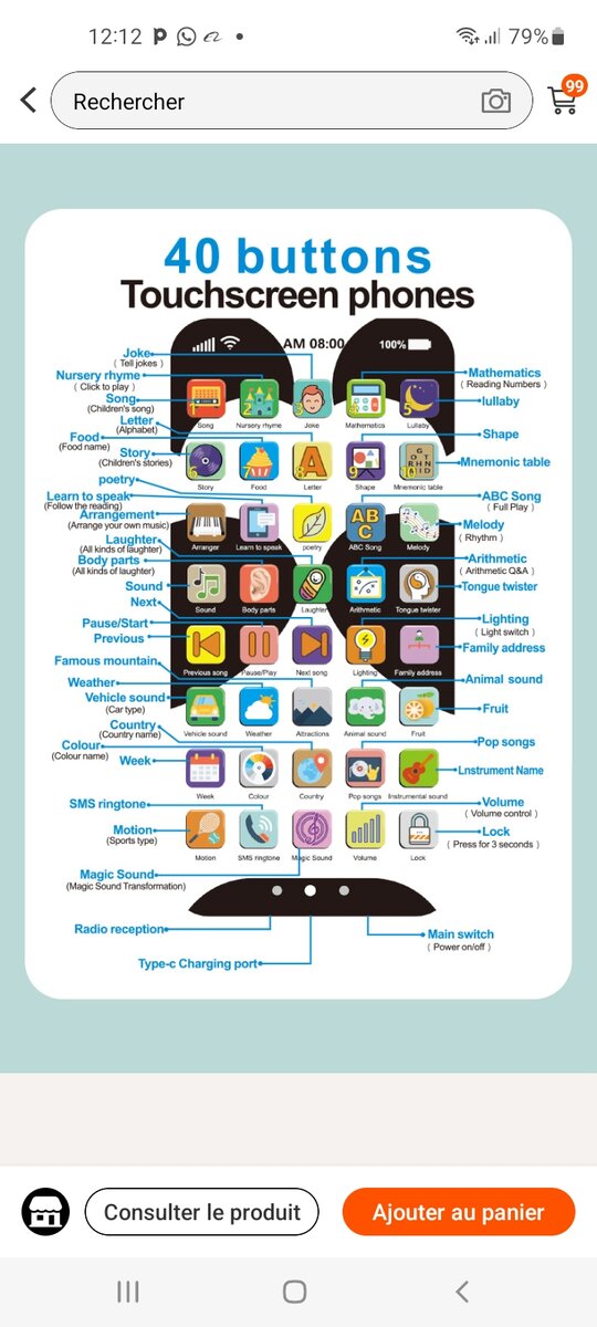 Téléphone Jouet Éducatif Enfant