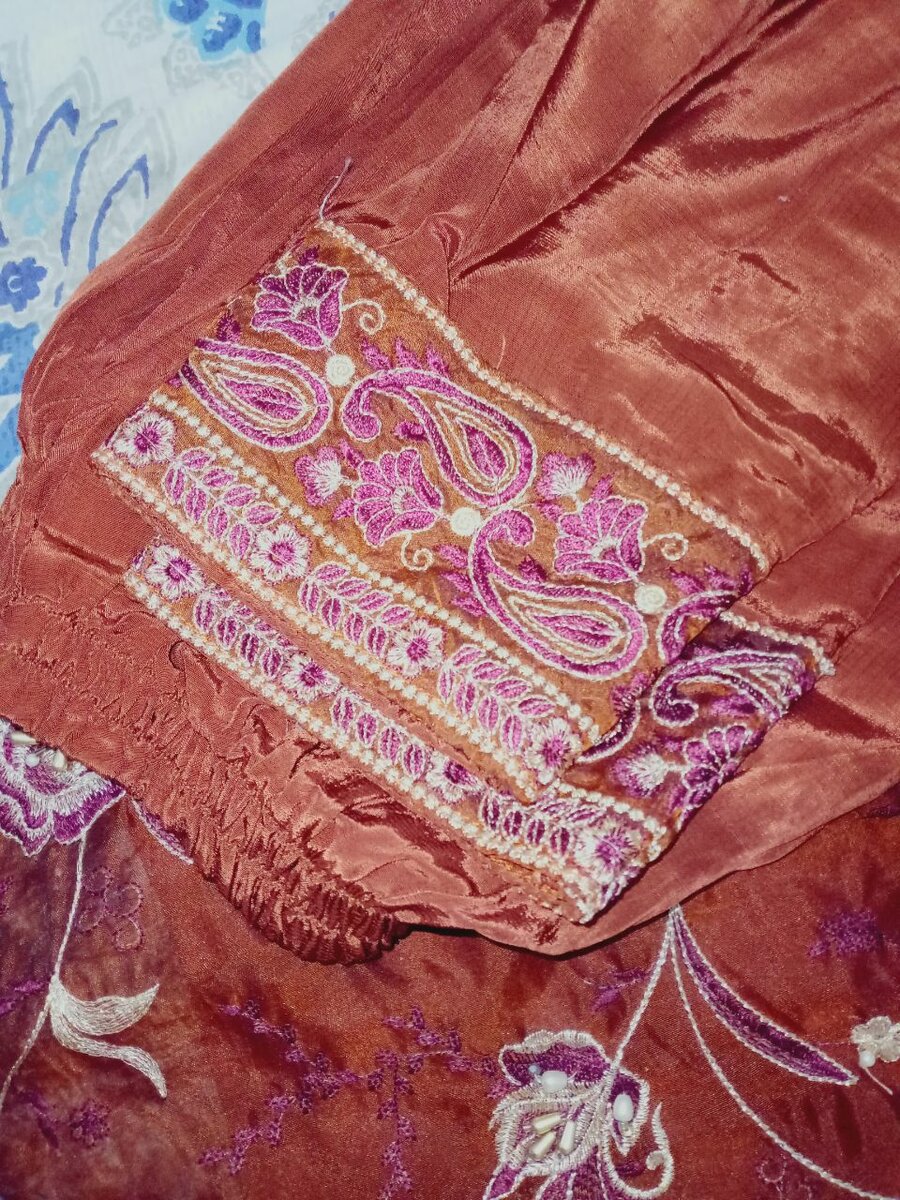 Maroon Embroidered dress