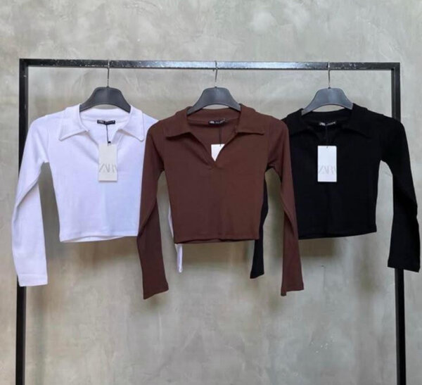 Haut long manches col élégant