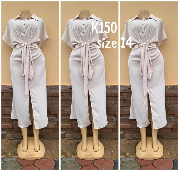 Beige dress with buttons size 14