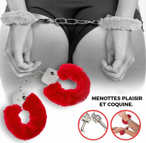Menottes en peluche rose