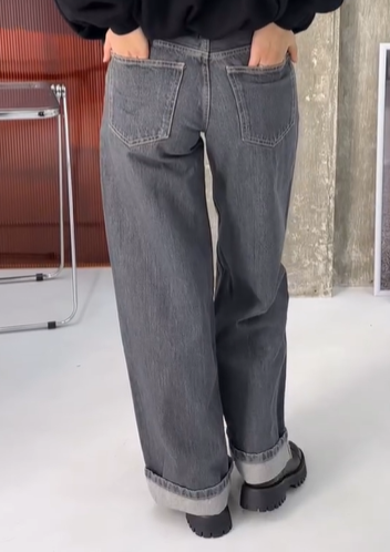 Джинсы от ZARA с идеальной посадкой серые