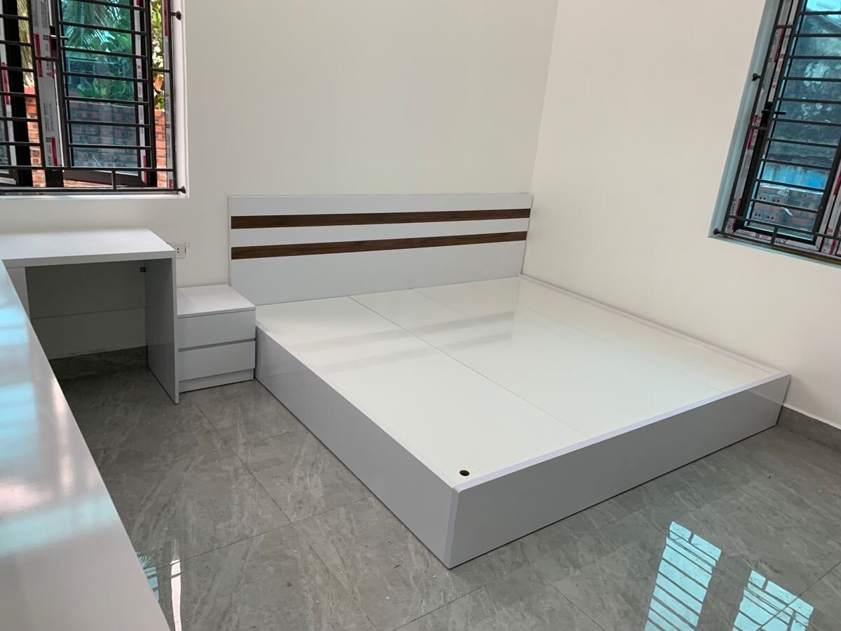 Lit double moderne blanc