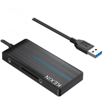 KEXIN USB Hub 3.0 Ultra Slim USB Splitter 3 USB 3.0 Port USB Multipot Adapter with Card Reader Cable USB Extender Hub for PC, Laptop, Desktop, HDD, USB Flash Drive, Keybord, Surface Pro and More