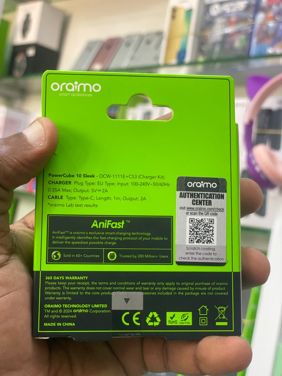 Chargeur rapide Oraimo 10W USB-C