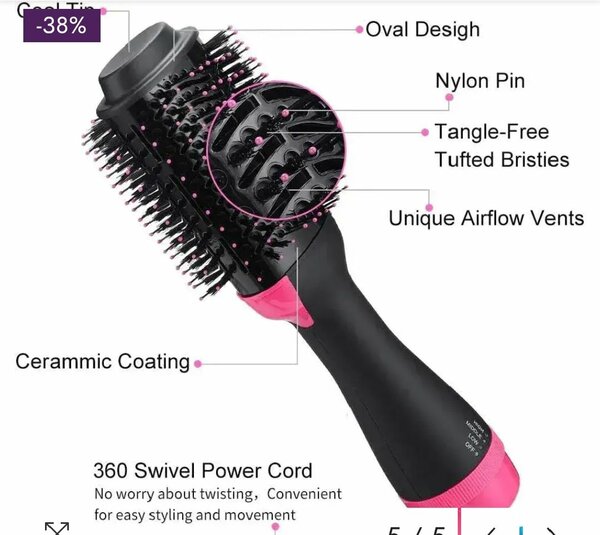 Hot air brush 3 in 1